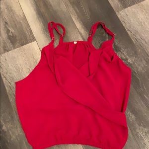 Red wrap around tank top